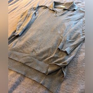 Dreamers By Debut Collared Knit Size M/L in Heathered Navy